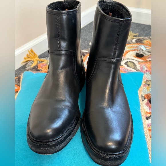 MEN’s COACH Harvey Black Smooth Leather Pull-on Boot. Shearling Lining Size 9D - Picture 2 of 12